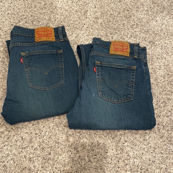2 pairs Levi’s 514 Straight Jeans Midnight 34x32 - Picture 1 of 9
